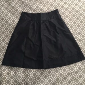 SZ 4 J Crew black silk flared skirt